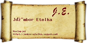 Jámbor Etelka névjegykártya