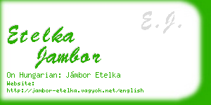 etelka jambor business card