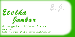 etelka jambor business card